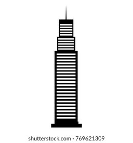 skyscraper building isolated icon