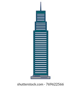 skyscraper building isolated icon