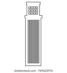 skyscraper building isolated icon