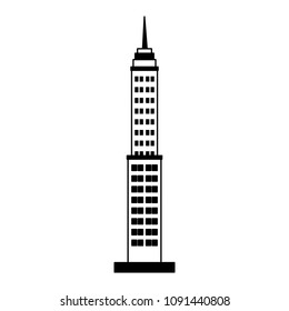 Skyscraper building isolated on black and white colors