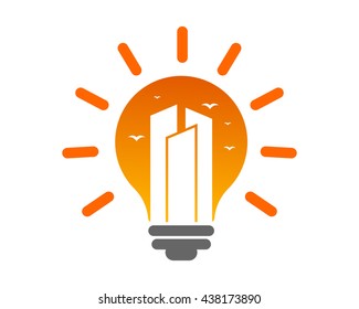 skyscraper building lamp image vector icon logo