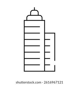 skyscraper building line icon vector. skyscraper building sign. isolated contour symbol black illustration
