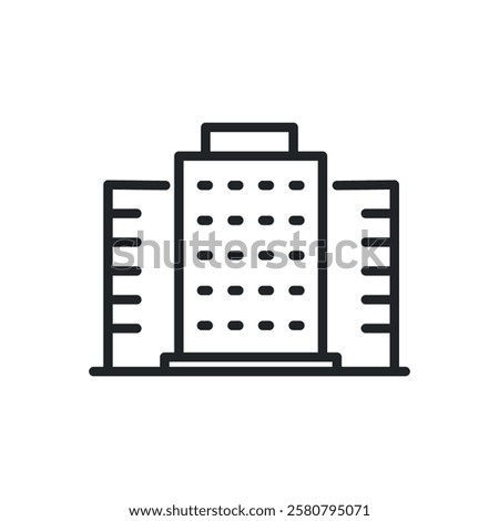 Skyscraper building thin line icons. Editable stroke and Perfect pixel on transparent background