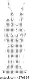 skyscraper building tower city architecture urban pixelated bitmap dither halftone dotted retro black white 1-bit skyline business office exterior construction view