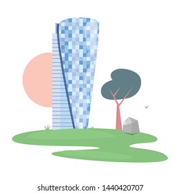 skyscraper building tower trees outdoors