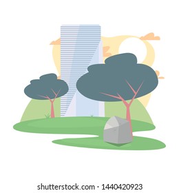 skyscraper building tower trees outdoors