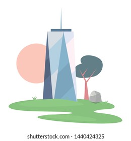 skyscraper building tower trees outdoors