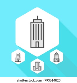 Skyscraper building vector concept objects.