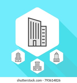 Skyscraper building vector concept objects.