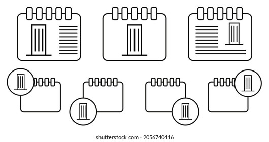 Skyscraper, building vector icon in calender set illustration for ui and ux, website or mobile application