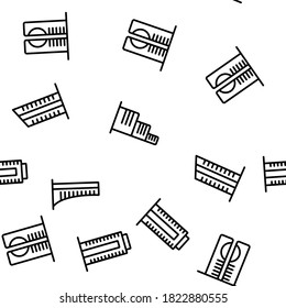 Skyscraper Building Vector Seamless Pattern Thin Line Illustration