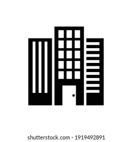 Skyscraper building vector solid icon style illustration. 