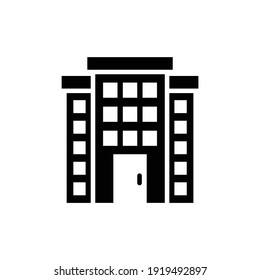 Skyscraper building vector solid icon style illustration. 