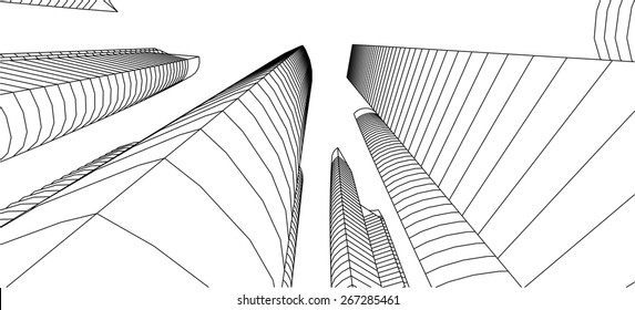 Skyscraper buildings. Architecture background