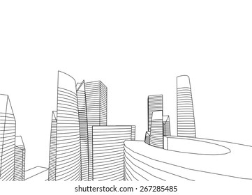 Skyscraper buildings. Architecture background