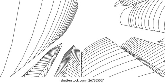 Skyscraper buildings. Architecture background