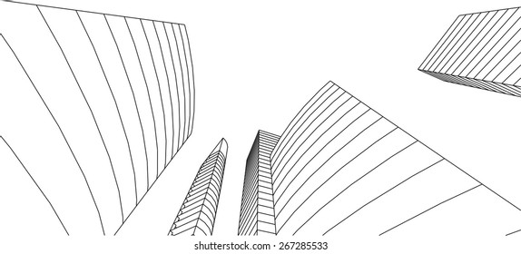 Skyscraper buildings. Architecture background