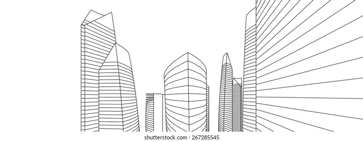 Skyscraper buildings. Architecture background