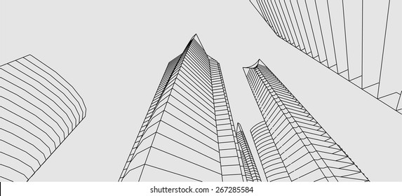 Skyscraper buildings. Architecture background