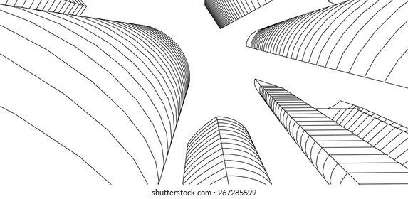 Skyscraper buildings. Architecture background