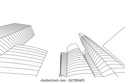Skyscraper buildings. Architecture background