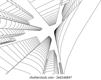 Skyscraper buildings. City background 