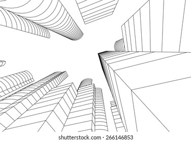Skyscraper buildings. City background 