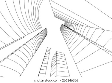 Skyscraper buildings. City background 