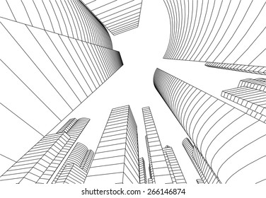 Skyscraper buildings. City background 