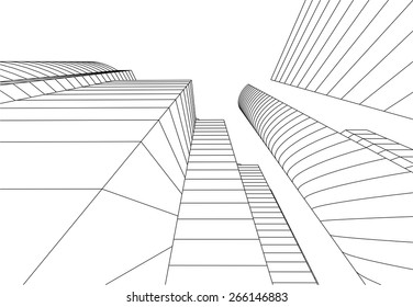 Skyscraper buildings. City background 