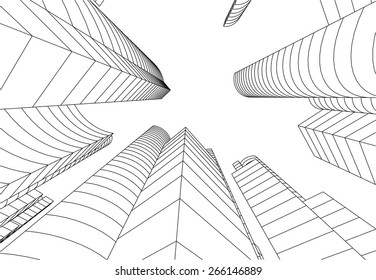 Skyscraper buildings. City background 