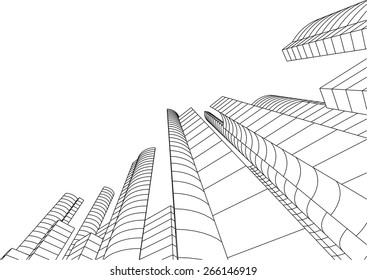 Skyscraper buildings. City background 