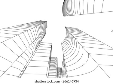 Skyscraper buildings. City background 
