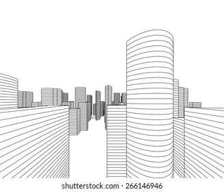 Skyscraper buildings. City background 