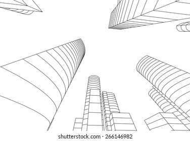 Skyscraper buildings. City background 