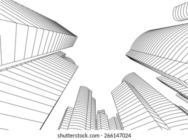 Skyscraper buildings. City background 