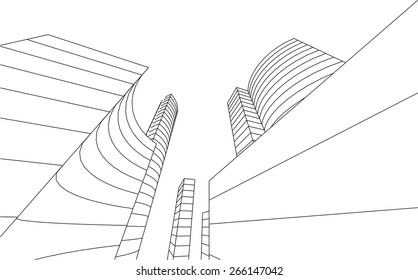 Skyscraper buildings. City background 