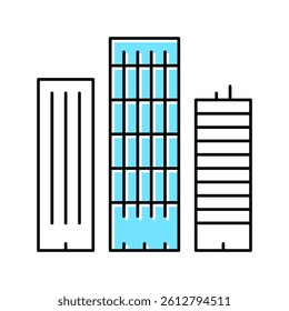 skyscraper buildings color icon vector. skyscraper buildings sign. isolated symbol illustration