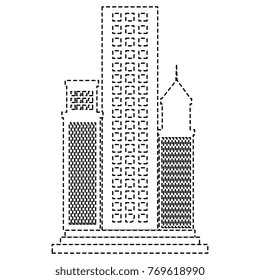 skyscraper buildings isolated icon