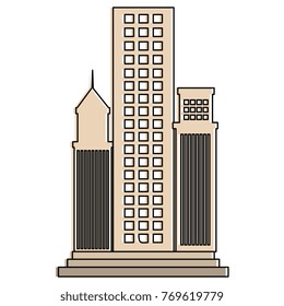 skyscraper buildings isolated icon