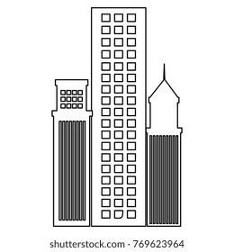 skyscraper buildings isolated icon