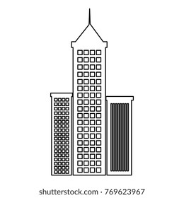 skyscraper buildings isolated icon