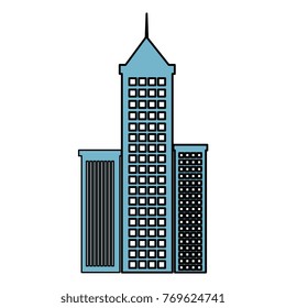 skyscraper buildings isolated icon