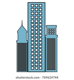 skyscraper buildings isolated icon