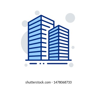 Skyscraper buildings line icon. City architecture sign. Town symbol. Linear design sign. Colorful skyscraper buildings icon. Vector