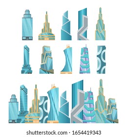 Skyscraper buildings. Modern building flat office