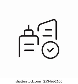 skyscraper check mark icon sign vector