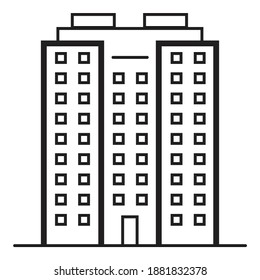 Skyscraper City Building Flat Icon Isolated On White Background