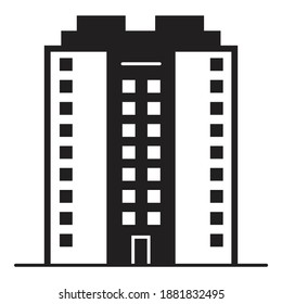 Skyscraper City Building Flat Icon Isolated On White Background