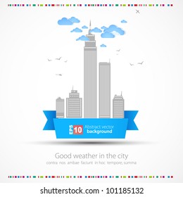 Sky-scraper. City theme background. Vector